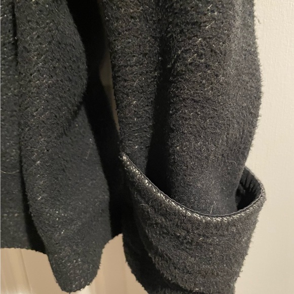 Theory wool button coat with hood - Picture 4 of 6